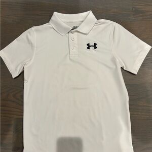 Under Armour White Polo with Black Logo